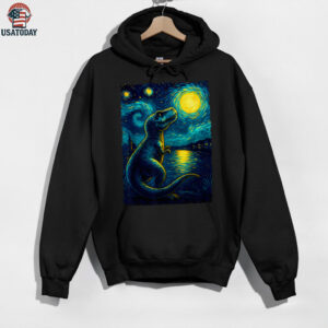 Trex Dinosaur Dino   Van Gogh Style   Starry Night Shirt
