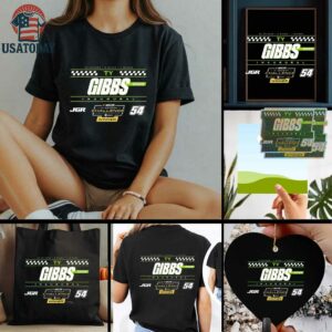 Ty Gibbs Checkered Flag Sports Black 2025 NASCAR Cup Series In Season Challenge Winner T Shirt