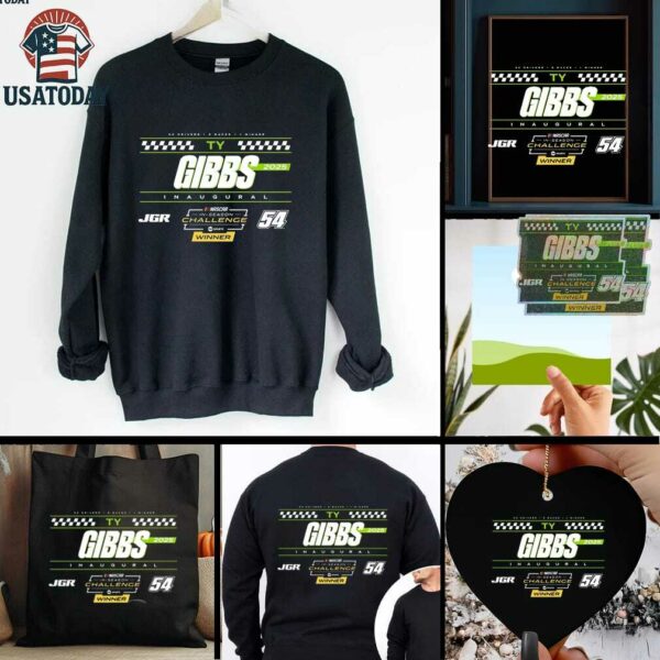 Ty Gibbs Checkered Flag Sports Black 2025 NASCAR Cup Series In Season Challenge Winner T Shirt