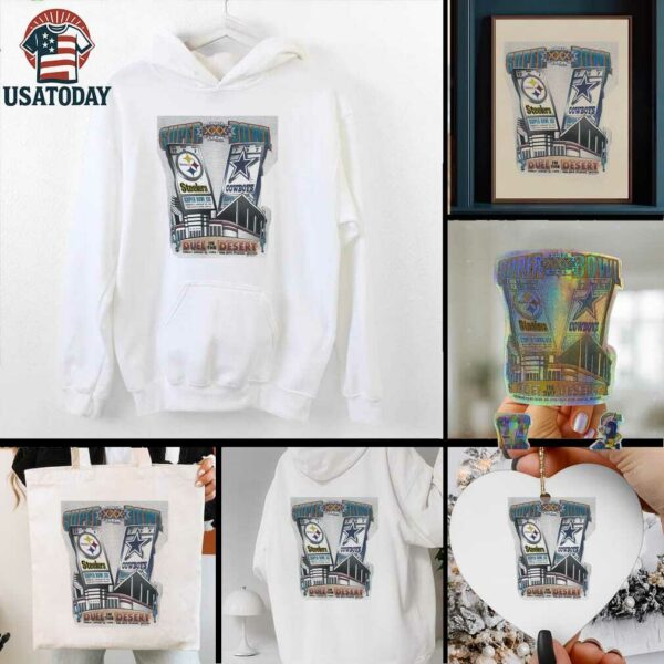 Vintage 1996 Super Bowl XXX Steelers vs. Cowboys Duel in the Desert T Shirt