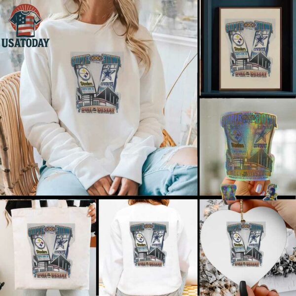 Vintage 1996 Super Bowl XXX Steelers vs. Cowboys Duel in the Desert T Shirt