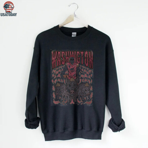 Washington Football Skull Vintage  Football Game Day Unisex Shirt