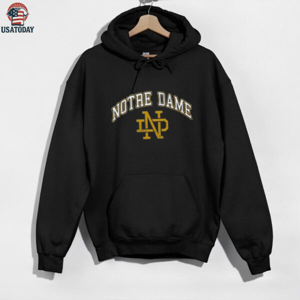 Wes and Willy Notre Dame Fighting Irish Boys Navy Blue Vintage Arch Short Sleeve T Shirt