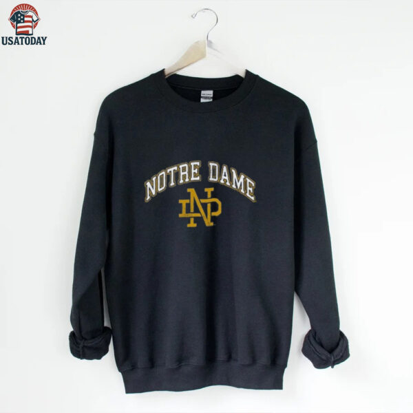 Wes and Willy Notre Dame Fighting Irish Boys Navy Blue Vintage Arch Short Sleeve T Shirt
