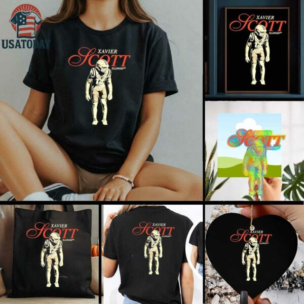 Xavier Scott Illinois Football NCAA Legacy cartoon shirt