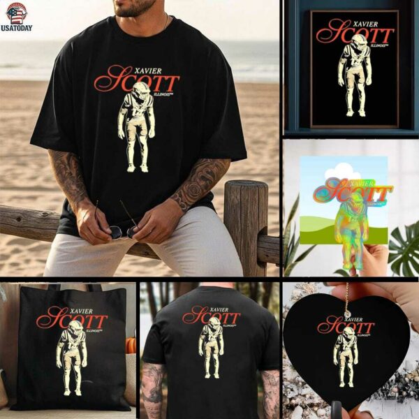Xavier Scott Illinois Football NCAA Legacy cartoon shirt