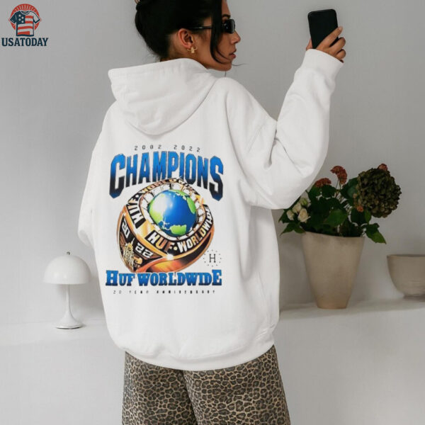 2002 2022 Champions HUF Worldwide 20 Year Anniversary Ring shirt