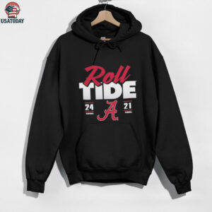 Official Alabama Crimson Tide vs. Georgia Bulldogs Roll Tide Score 24 21 T Shirt