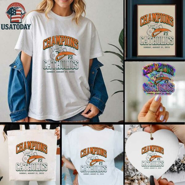 Notre Dame vs Miami Champions vs Catholics 2025 shirt