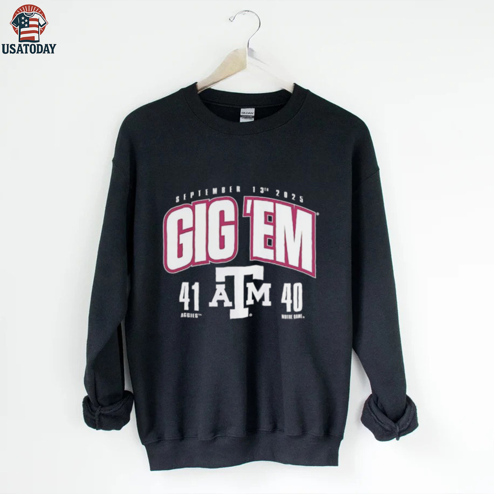 Aggies beat Notre Dame 41 40 Gig ‘Em 2025 Score shirt Aggies beat Notre Dame 41 40 Gig ‘Em 2025 Score shirt