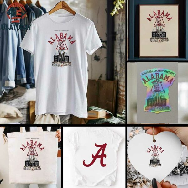 Alabama Crimson Tide celebrating 100 years of national championship trophy shirt