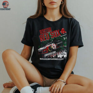 Brad Keselowski wearing Boston Red Sox Baseball Nascar Buildsubmarines 2025 shirt