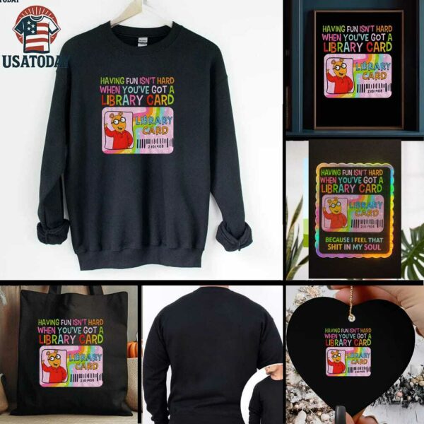 Arthur and Friends having fun isnt hard when youve got a library card t shirt