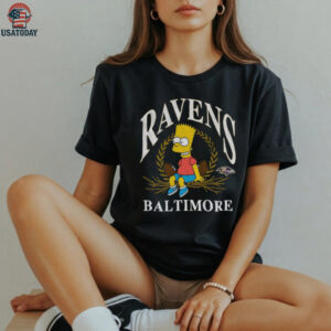 Bart x Baltimore Ravens Football NFL 2025 cartoon shirt