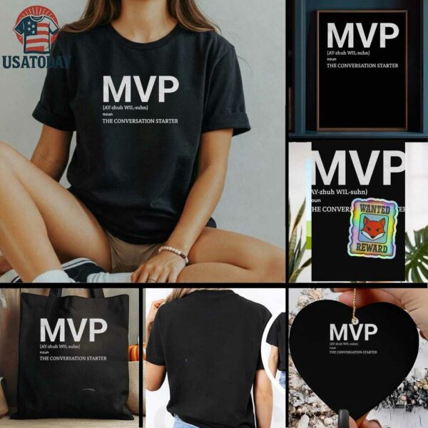 Becky Hammon wearing MVP definition the conversation starter shirt