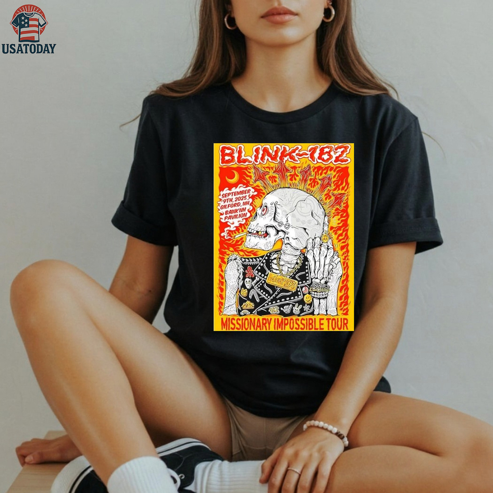 Blink 182 Sept 9th 2025 Gilford NH Bank Pavilion Missionary Impossible Tour shirt Blink 182 Sept 9th 2025 Gilford NH Bank Pavilion Missionary Impossible Tour shirt