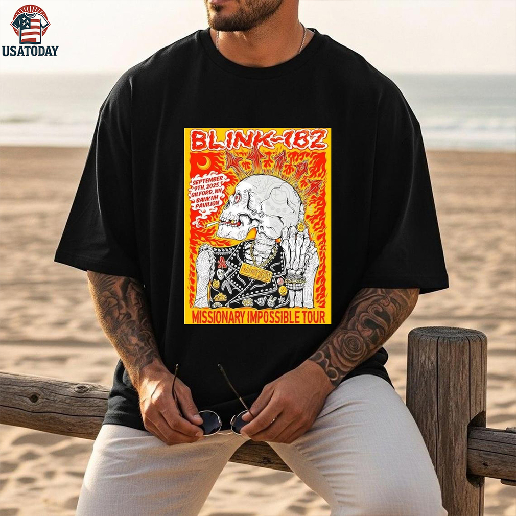 Blink 182 Sept 9th 2025 Gilford NH Bank Pavilion Missionary Impossible Tour shirt Blink 182 Sept 9th 2025 Gilford NH Bank Pavilion Missionary Impossible Tour shirt