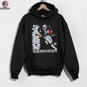 Bo Jackson Las Vegas Raiders retired player caricature signature shirt