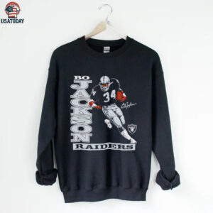 Bo Jackson Las Vegas Raiders retired player caricature signature shirt