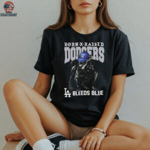 Born X Raised Dodgers LA Bleeds Blue T Shirt