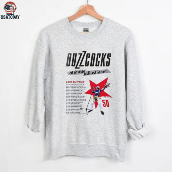 Buzzcocks Attitude Adjustment 2026 EU tour schedule dates list shirt