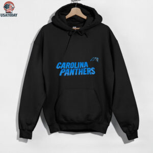 Carolina Panthers big logo blue font shirt