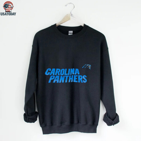 Carolina Panthers big logo blue font shirt