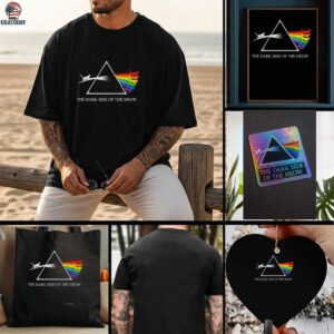 Cat rainbow the dark side of the meow t shirt