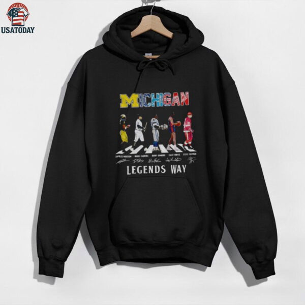 Charles Woodson Miguel Cabrera Barry Sanders Isiah Thomas and Steve Yzerman Abbey Road Michigan Legends Way shirt