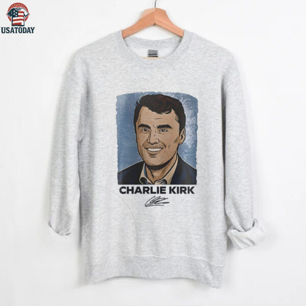 Charlie Kirk Freedom portrait art signature shirt