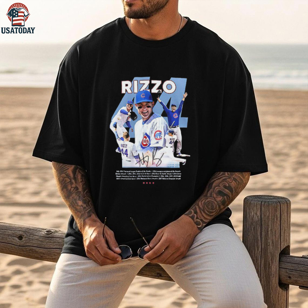 Chicago Cubs Anthony Rizzo 44ever thank you for the memories signature graphic shirt Chicago Cubs Anthony Rizzo 44ever thank you for the memories signature graphic shirt
