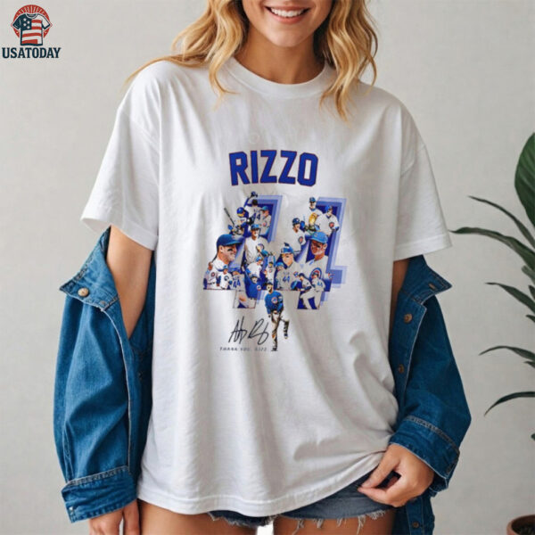 Chicago Cubs Thank You Legend Anthony Rizzo 44 signature graphic shirt