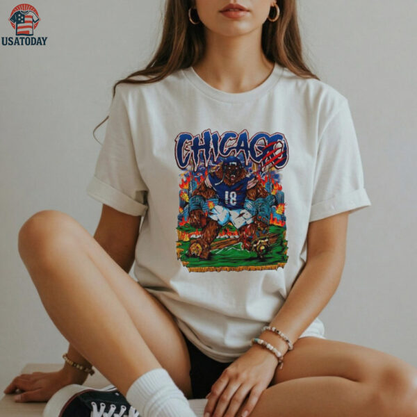 Chicago angry bear mascot player football shirt