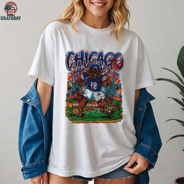 Chicago angry bear mascot player football shirt