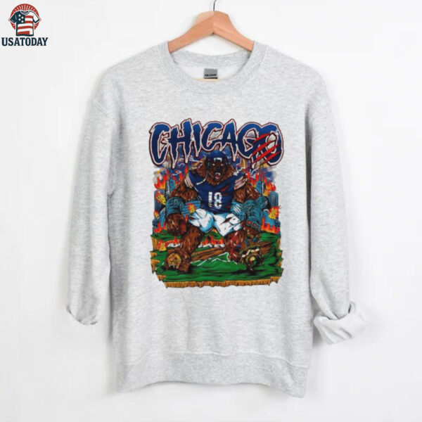 Chicago angry bear mascot player football shirt