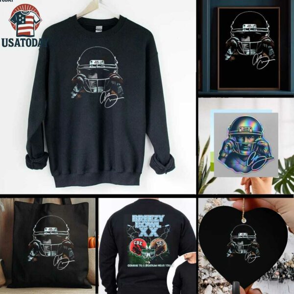 Chris Brown Breezy Bowl XX coming to a stadium near you football helmet portrait signature shirt