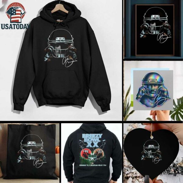 Chris Brown Breezy Bowl XX coming to a stadium near you football helmet portrait signature shirt