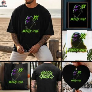 Chris Brown Breezy Bowl XX neon lights portrait shirt