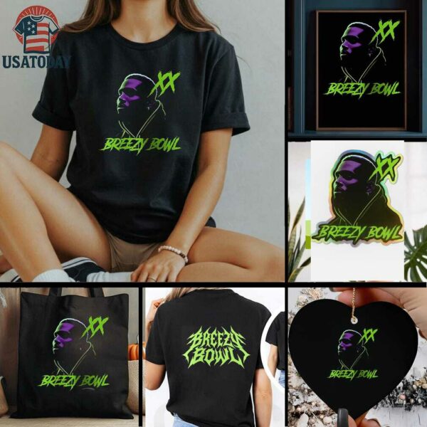 Chris Brown Breezy Bowl XX neon lights portrait shirt