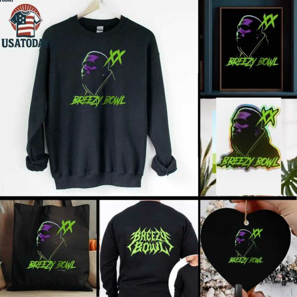 Chris Brown Breezy Bowl XX neon lights portrait shirt