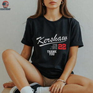 Clayton Kershaw LA Dodgers Pitching Baseball Player Thank You Forever 22 shirt