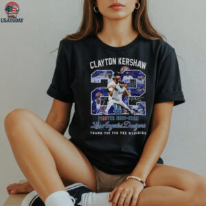 Clayton Kershaw forever 22 Los Angeles Dodgers baseball legend signature thank you for the memories shirt