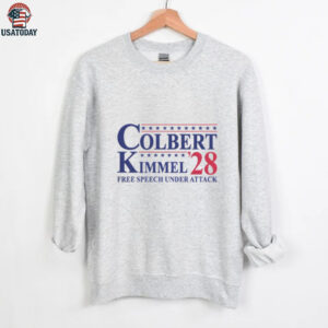Colbert Kimmel 2028 Free speech under attack ladies tee