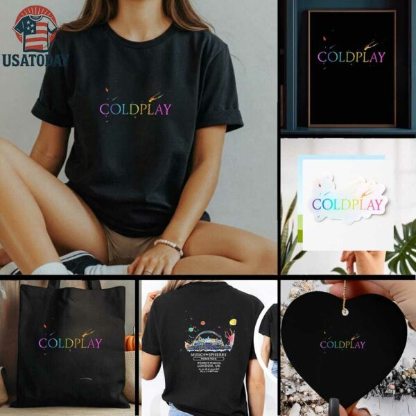 Coldplay Music of the Spheres world tour London UK colorful shirt