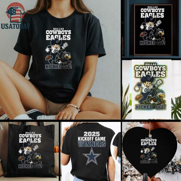 Dallas Cowboys vs Philadelphia Eagles kickoff game winners mascot shirt