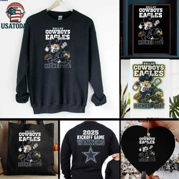 Dallas Cowboys vs Philadelphia Eagles kickoff game winners mascot shirt