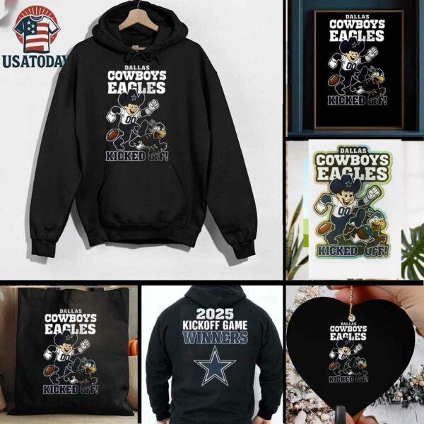 Dallas Cowboys vs Philadelphia Eagles kickoff game winners mascot shirt