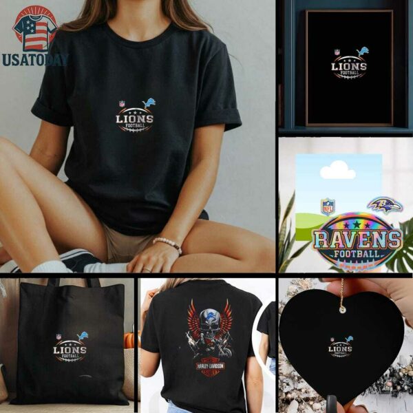 Detroit Lions NFL Harley Davidson motorcycle graphic shirt