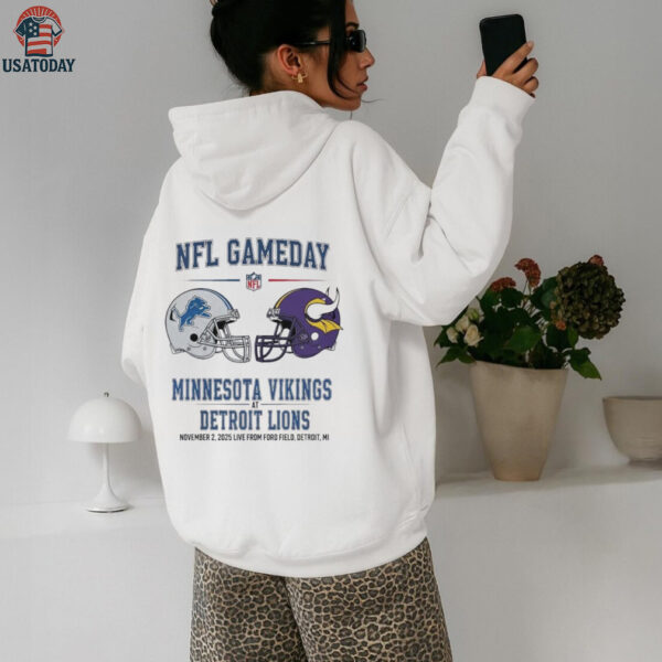 Detroit Lions vs Minnesota Vikings Nov 2 2025 Live From Ford Field Detroit Mi NFL Gameday shirt