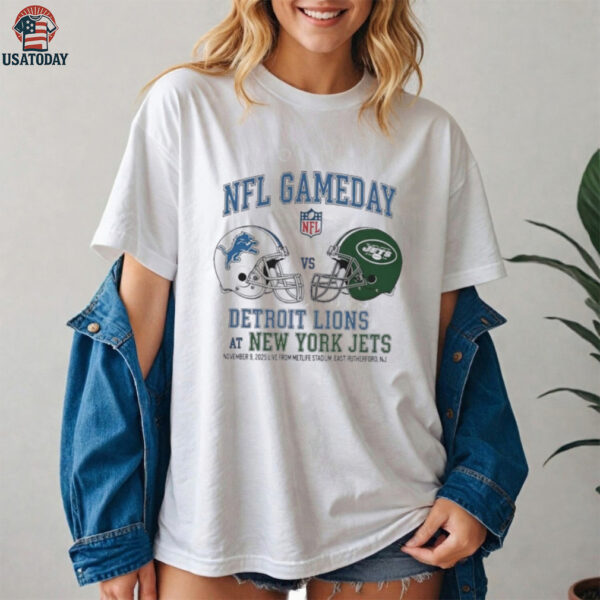 Detroit Lions vs New York Jets Nov 9 2025 Live From Metlife Stadium East Rutherford Nj NFL Gameday shirt
